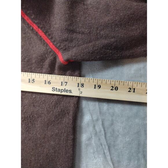 Cabelas Womens Medium Wool Brown Nordic Knit 1/4 Zip Pullover Sweater Wool Blend - Picture 9 of 10